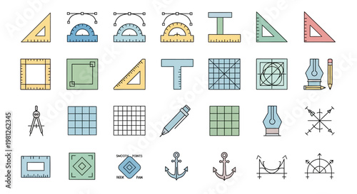 Collection of various geometric shapes icons.