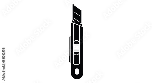 Black utility knife icon against white background a striking silhouette