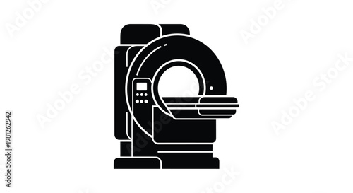 Medical imaging machine a black silhouette high quality