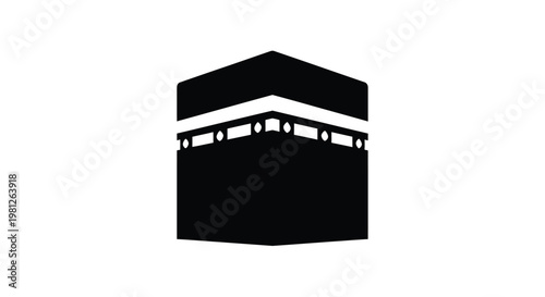 The kaaba in mecca a stark black geometric silhouette
