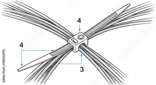 Cable organizer Line art minimal color shapes illustration