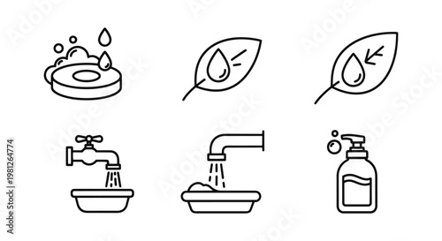 Biodegradable soap Line art clean abstract vector