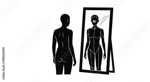 body positivity self reflection silhouette