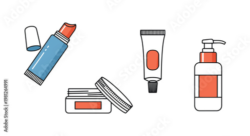 Anti chafe balm Line art modern abstract shape illustration