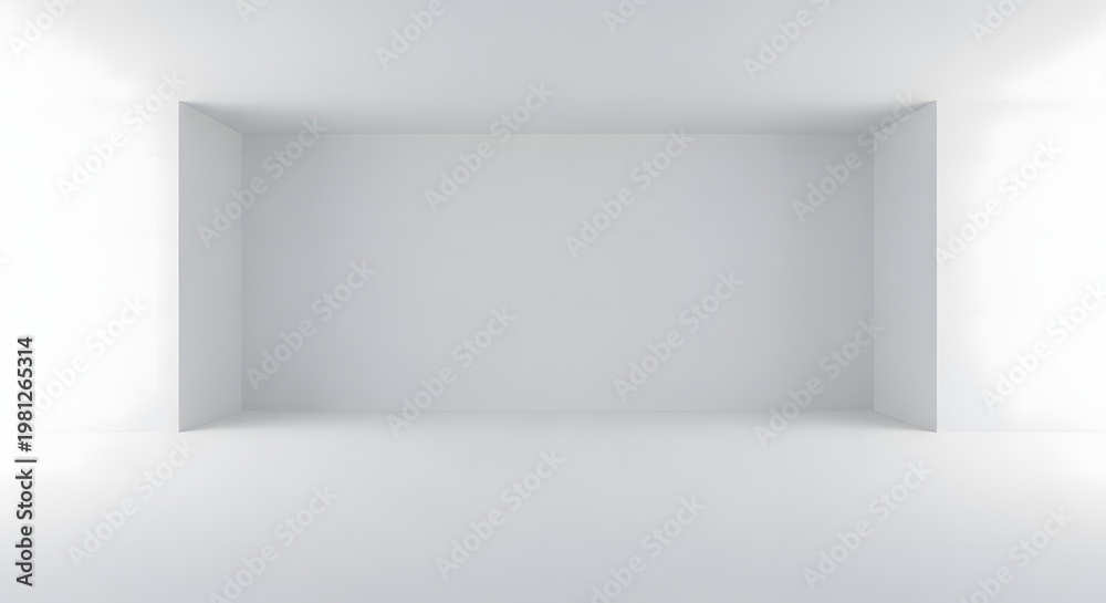 Fototapeta premium Empty white room interior with minimalist design and soft lighting