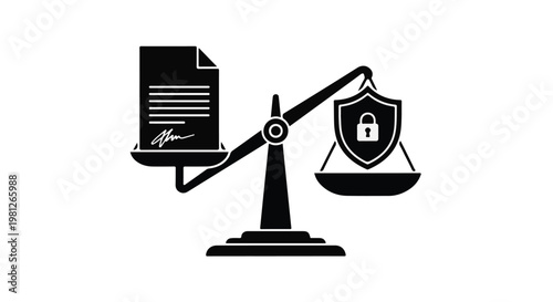 law and security concept with document on scales