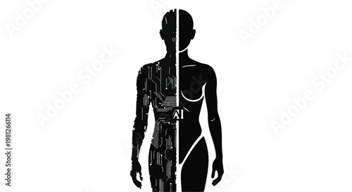 split body silhouette technology concept