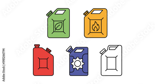 Biofuel canister Line art minimal abstract clean vector