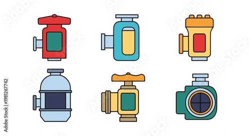 Cylinder valve protector Line clean abstract minimal shapes