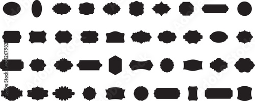 Arabic style frames silhouette collection, vintage label and badges  vector art. 
