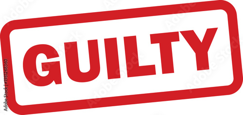 Guilty stamp icon isolated on white background . Red guilty stamp badge . Vector