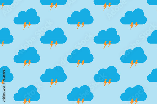Thunderstorm cloud pattern on blue background . Thunderstorm background and wallpaper . Vector illustration
