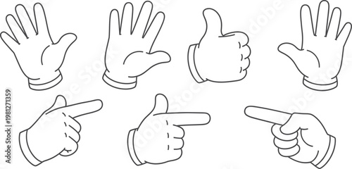 Common hand gestures and their typical meanings in communication Vector