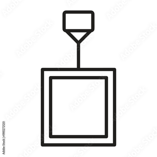 Single square frame icon with hanging top attachment for UI design