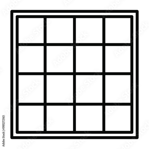 Large sixteen square grid layout icon for architectural planning