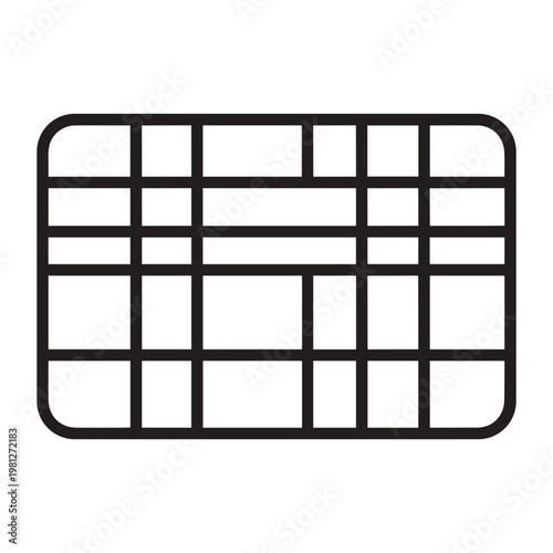 Rectangular grid with rounded corners