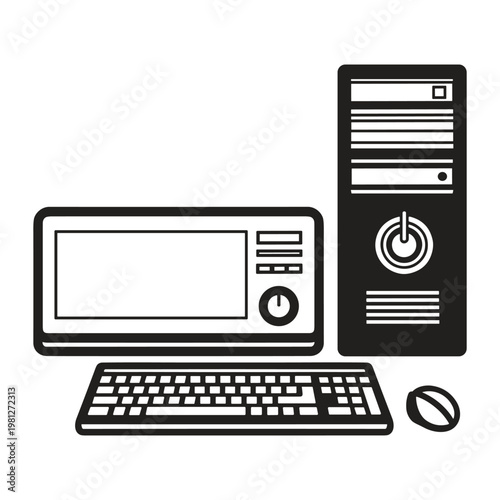 Computer system with monitor keyboard and mouse