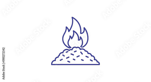 Biomass energy Line art vector minimal abstract shape