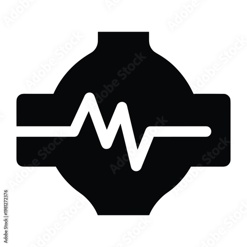 Abstract waveform inside a circular shape