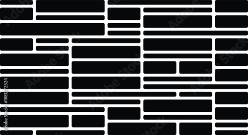 Black And White Brick Wall Pattern Design Isolated Background