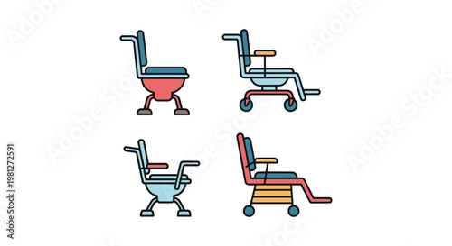 Commode Chairs Line art vector clean simple shapes