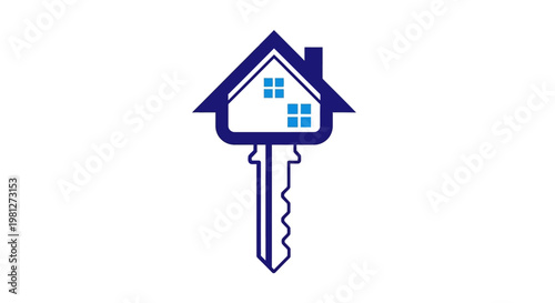 House Key Icon Real Estate Symbol.