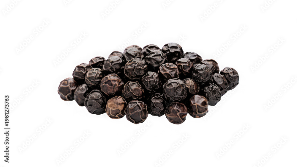 Fototapeta premium Pile of black peppercorns, close-up shot
