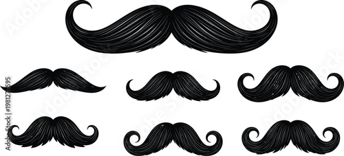 Collection of various black mustache styles