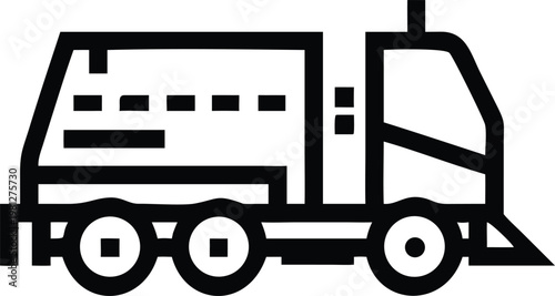 Heavy Freight Train Locomotive Outline Icon Symbol for Industrial Rail Transport