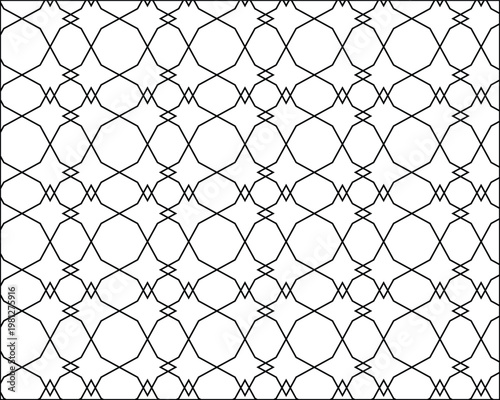 Intricate black and white geometric pattern a detailed sketch of interlocking diamond shapes