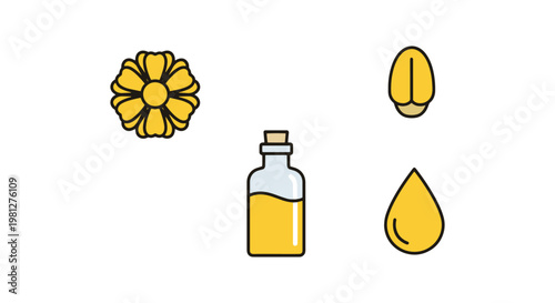 Canola oil Line art vector minimal abstract graphic