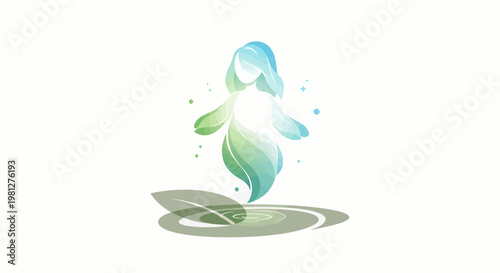 A green leafy aquatic plant growing.