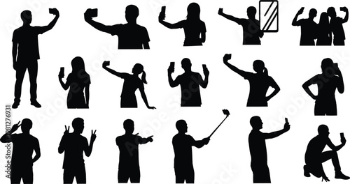 Diverse silhouettes demonstrating various modern communication and self-expression poses