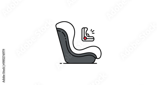 Car Seat for Infants Line art abstract modern shape illustration