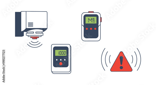 Carbon monoxide detector Line creative clean abstract vector
