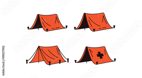 Emergency tarp Line art vector creative abstract design