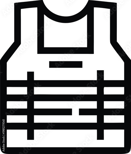Iconic Protective Bulletproof Vest Outline Symbolizing Safety and Security Measures for Protection