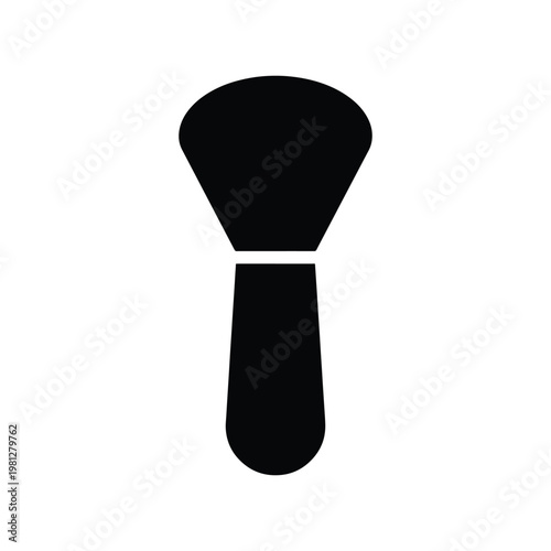 Powder brush icon black silhouette minimalist vector icon