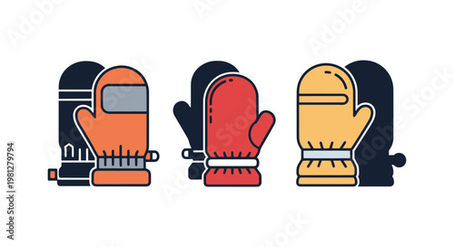 Down mittens Line art vector clean creative abstract