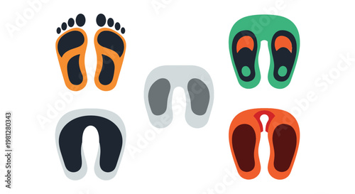 Foot pod Line art vector set abstract graphic design