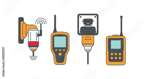 Flammable gas detector Line modern simple abstract vector