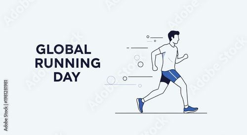 Runner in Action on Global Running Day.