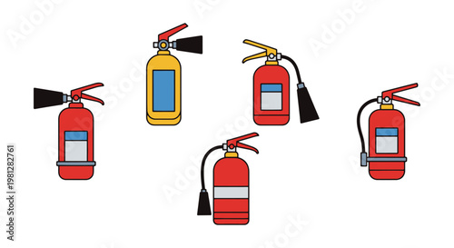 Fire extinguisher Line art clean minimal illustration vector