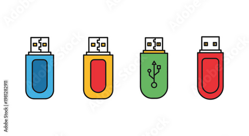 Flash drive Line art vector minimal abstract simple