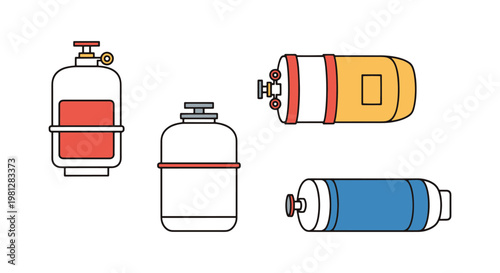 Cryogenic cylinder Line art minimal abstract creative illustration