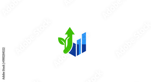 Eco-friendly business growth icon illustrating sustainable development and financial success graphic