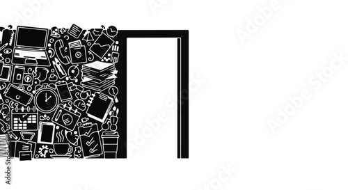 technology gadgets and devices on white background