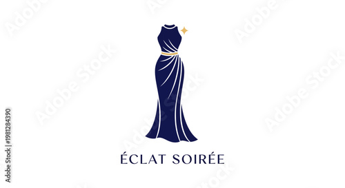 Elegant Evening Gown Logo Design with French Text and a Sparkling Accent