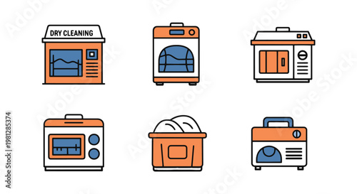 Dry Cleaning Line art vector modern abstract decorative