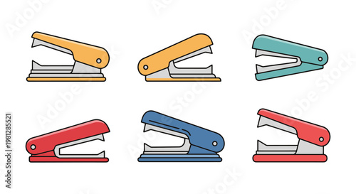 Staple Remover Line art vector creative colorful shapes